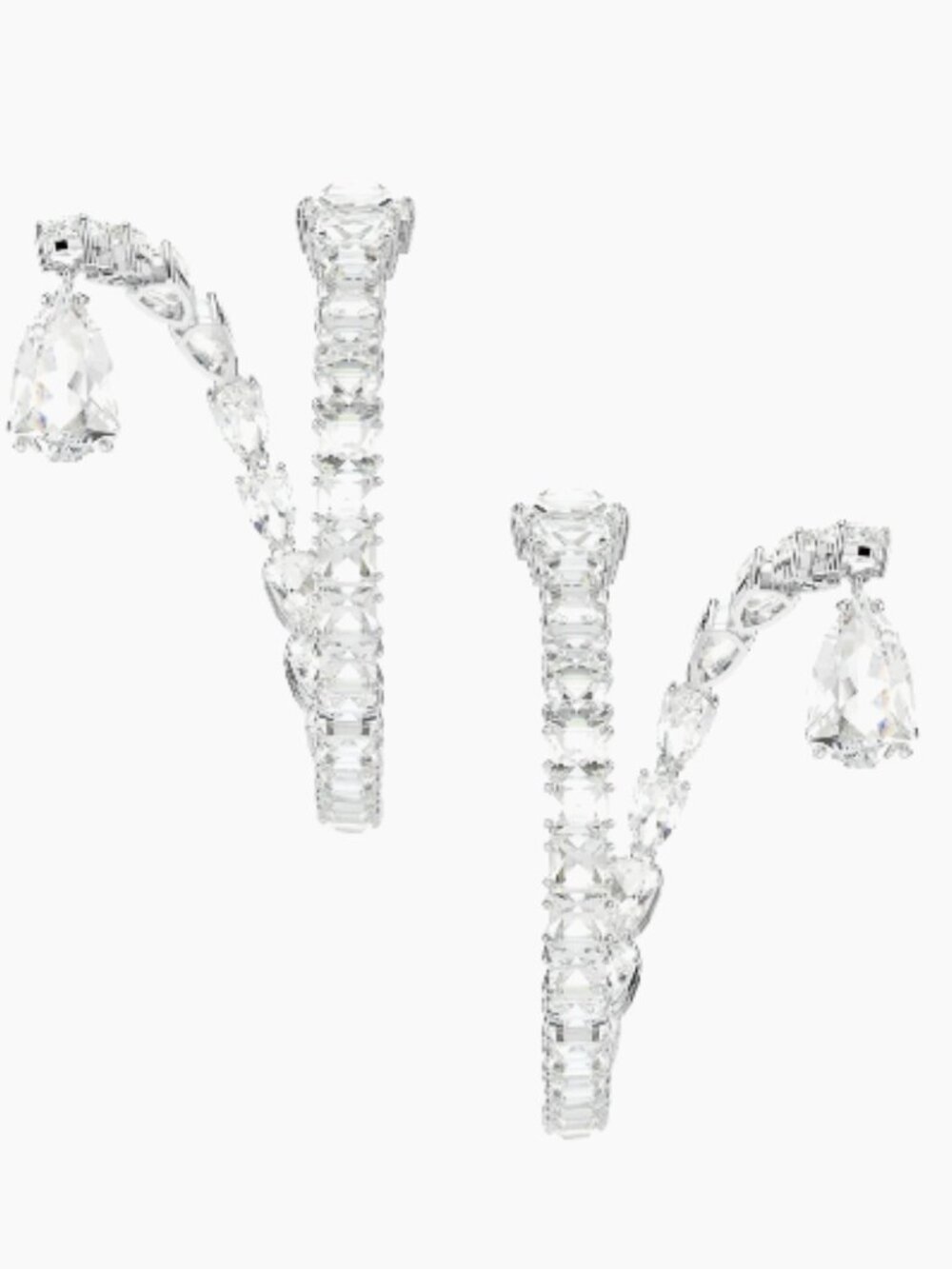 Swarovski Matrix Clear Crystal Hoop Earrings